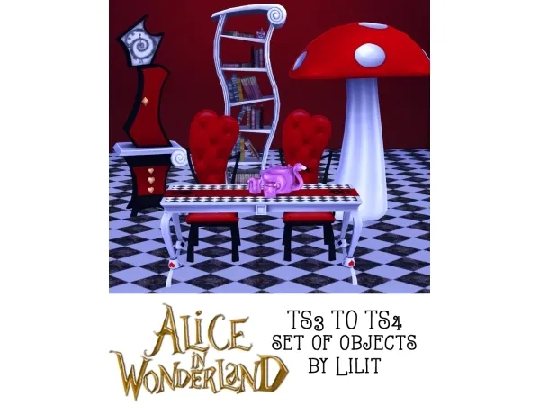 Maxis Match to set of objects Alice in Wonderland by Lilit - The Sims 4 Custom Content