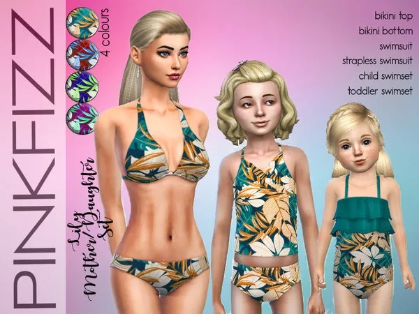 Alpha Lou MotherDaughter Set Mesh Needed - The Sims 4 Custom Content