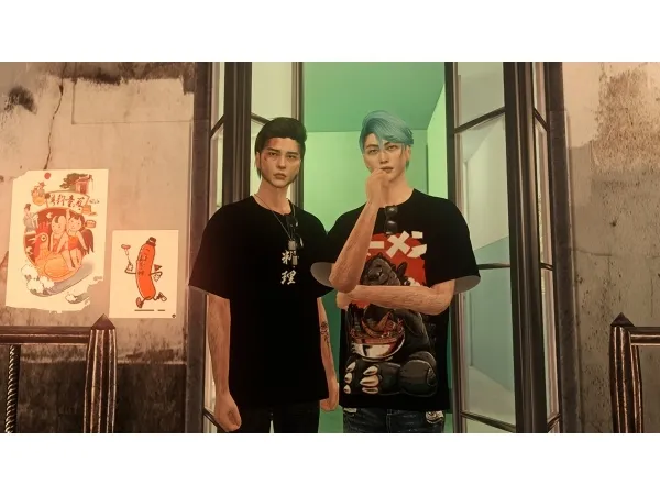 Alpha sims41ife YAKUZA tee - The Sims 4 Custom Content