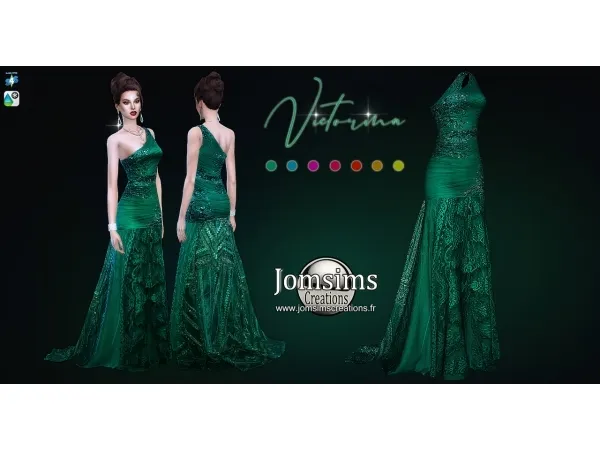 Alpha jomsimscreations Victorina dress - The Sims 4 Custom Content