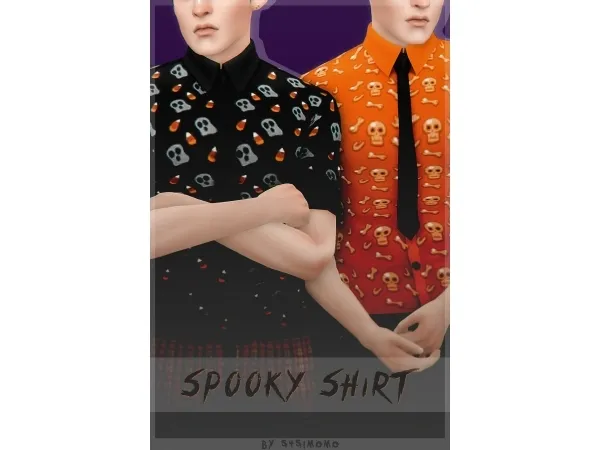 Maxis Match s4simomo Spooky Shirt - The Sims 4 Custom Content