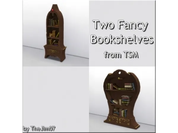 Maxis Match Two Fancy Bookshelves by TheJim07 - The Sims 4 Custom Content