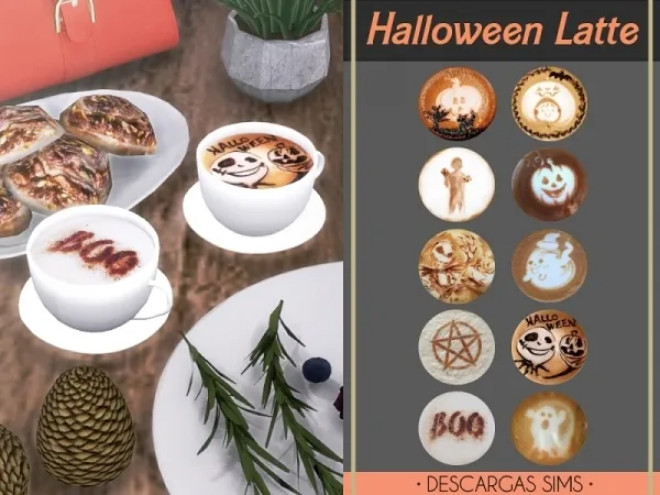 Maxis Match Halloween Latte by descargassims - The Sims 4 Custom Content