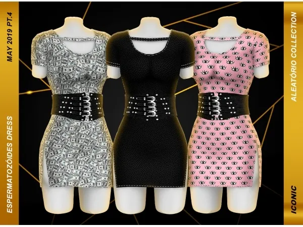 Alpha iconic espermatozóides dress by iconic - The Sims 4 Custom Content