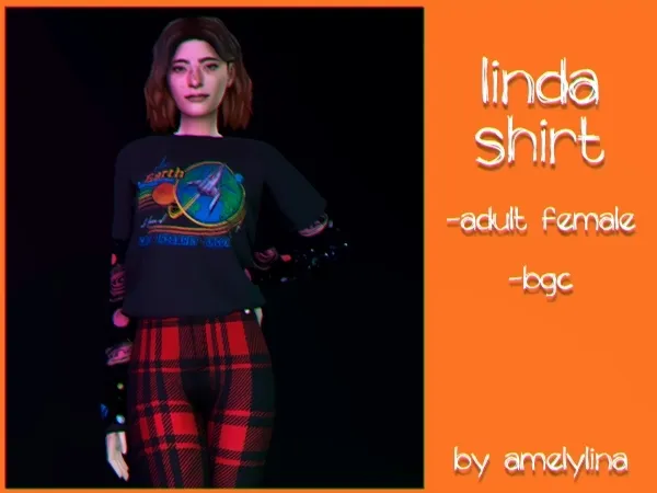 Maxis Match Linda shirt by amelylina - The Sims 4 Custom Content