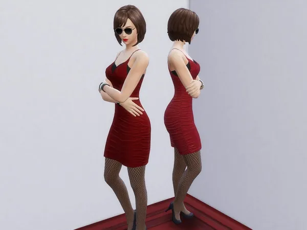 Alpha Ada Wong Resident Evil 2 Remake Dress - The Sims 4 Custom Content