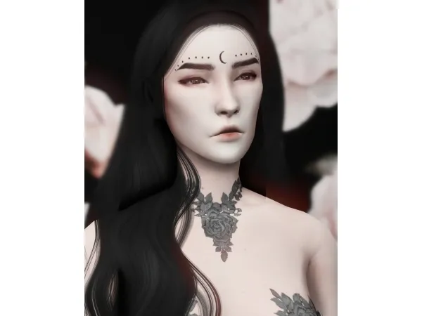 Alpha [TENEBRAE] Pale Florals Skins - The Sims 4 Custom Content