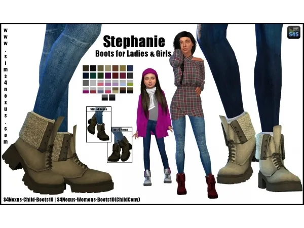 Maxis Match sims4nexus Stephanie Boots for Ladies of All Ages by simsfinds - The Sims 4 Custom Content