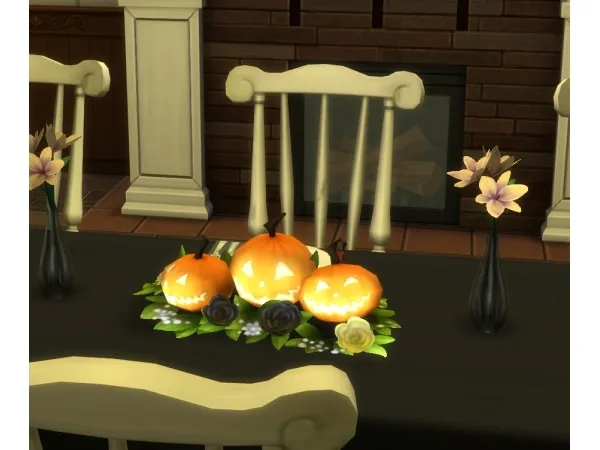 Alpha Tiny Pumpkins Table Centerpiece by therealmofsimblr - The Sims 4 Custom Content