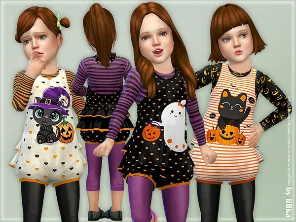 Alpha Toddler Girl Halloween Outfits - The Sims 4 Custom Content