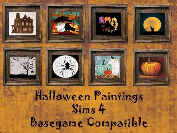 Alpha rosie posts Halloween Paintings f - The Sims 4 Custom Content