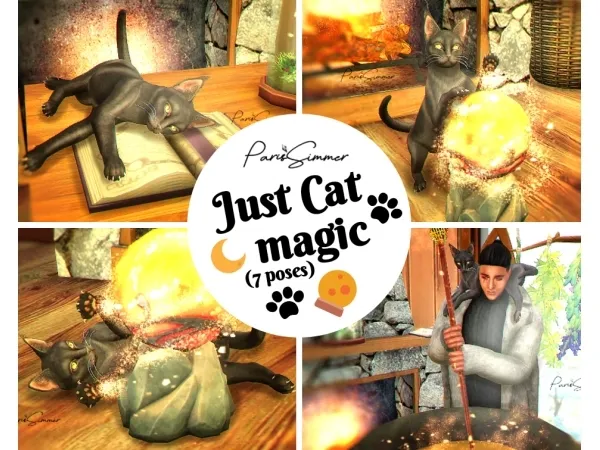 Alpha parissimmer s4 Just Cat Magic 7 poses Simblreen 2019 Gift 1 - The Sims 4 Custom Content