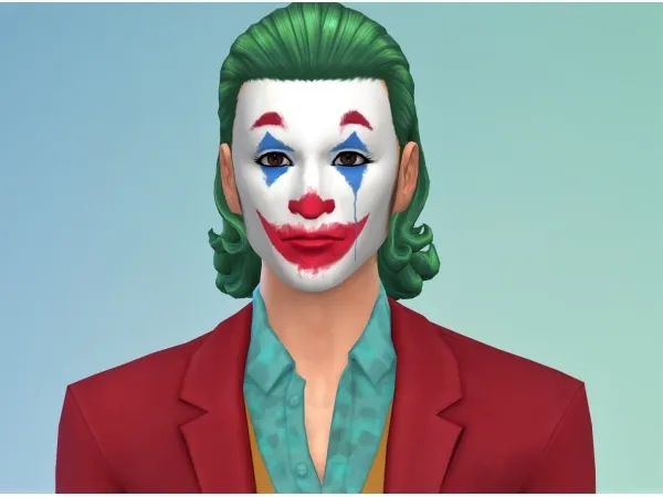 Alpha Joker 2019 Face Paint and Outfit by Rloca - The Sims 4 Custom Content