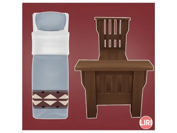 Alpha Double Mission Single Bed Separated by Lierie - The Sims 4 Custom Content
