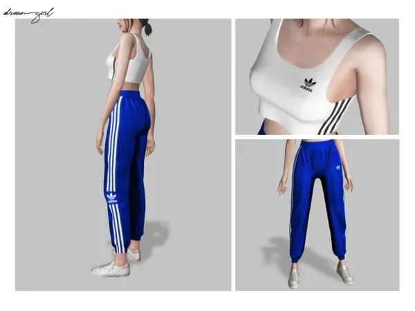 Alpha [ d r e a m g i r l ] adidas bra top trackpants - The Sims 4 Custom Content