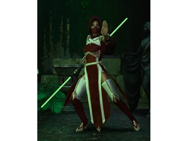 Maxis Match Mortal Combat 11 Jade Outfits Accessories by astya96 - The Sims 4 Custom Content