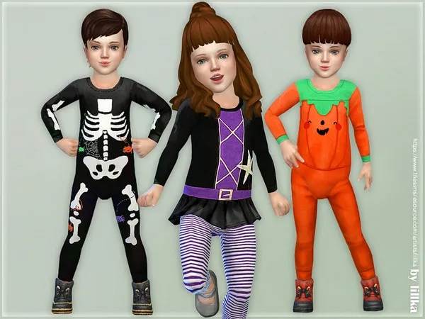 Alpha Toddler Halloween Outfits - The Sims 4 Custom Content