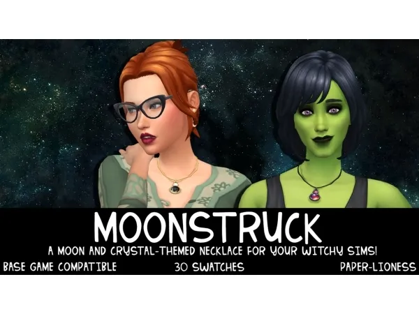 Maxis Match paper lioness Moonstruck Necklace Simblreen 2019 Day 1 - The Sims 4 Custom Content