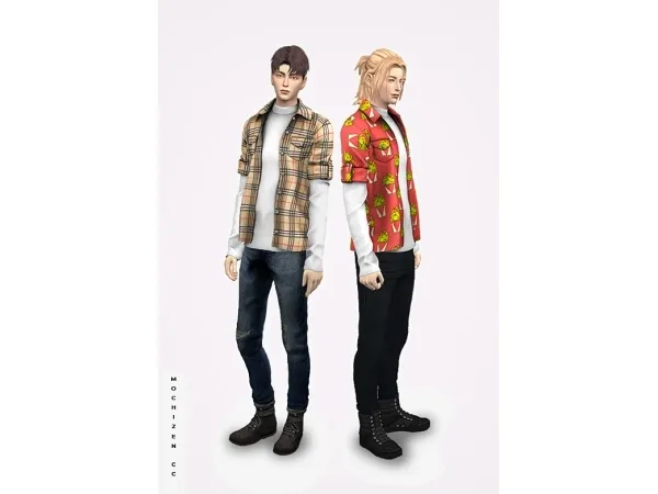 Alpha MOCHIZEN MOCK NECK TOP WITH SHIRT - The Sims 4 Custom Content