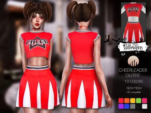 Alpha Cheerleader Outfit BD128 - The Sims 4 Custom Content