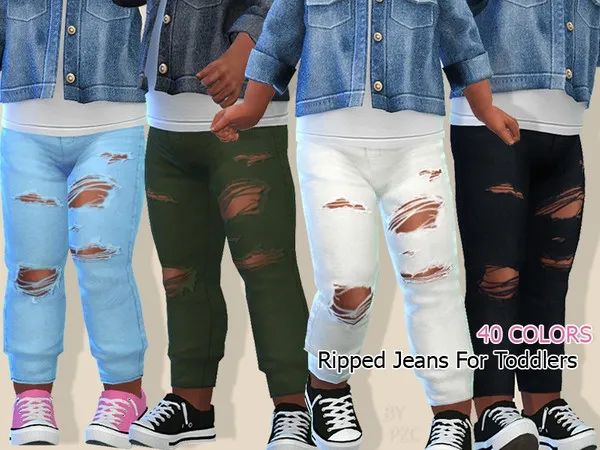 Maxis Match Ripped Jeans For Toddlers - The Sims 4 Custom Content