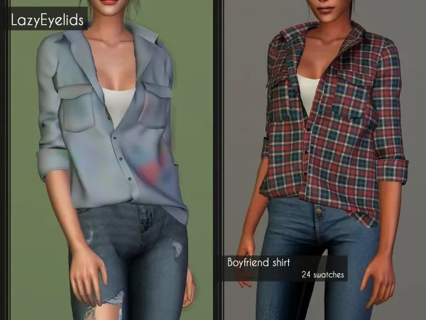 Alpha Boyfriend shirt by lazyeyelids - The Sims 4 Custom Content