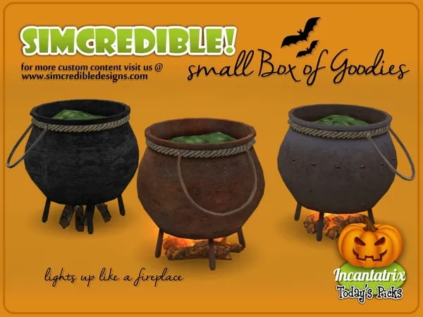Incantatrix Small Box of goodies 8 Cauldron decor - The Sims 4 Custom Content