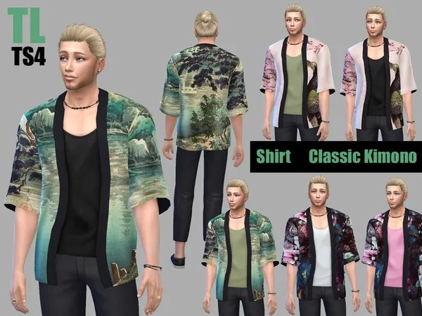 Alpha Shirt Classic Kimono (MH needed) - The Sims 4 Custom Content