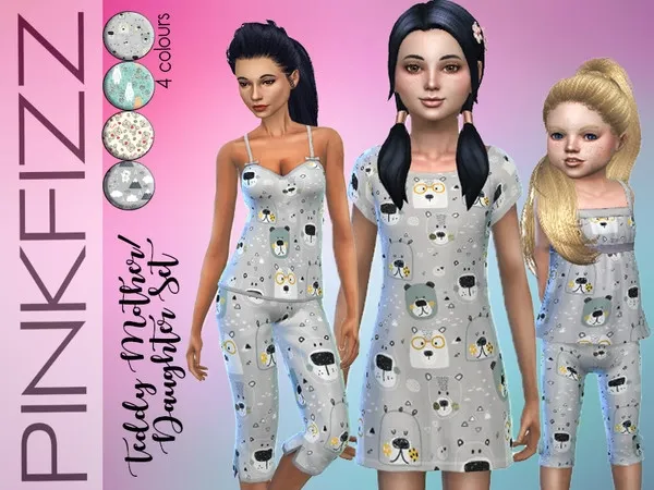 Alpha Teddy MotherDaughter Set Get Together Needed - The Sims 4 Custom Content