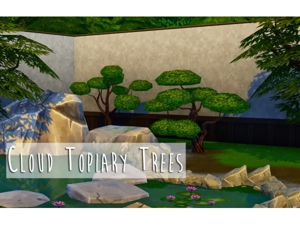 Alpha Cloud Topiary Trees by teanmoon - The Sims 4 Custom Content