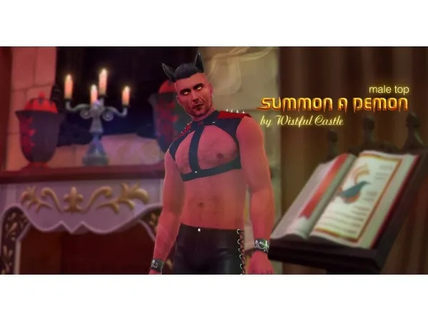 Maxis Match Summon a demon (male top) by Wistful Castle - The Sims 4 Custom Content