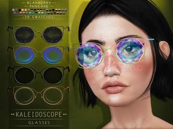 Maxis Match Blahberry Pancake Kaleidoscope Glasses - The Sims 4 Custom Content