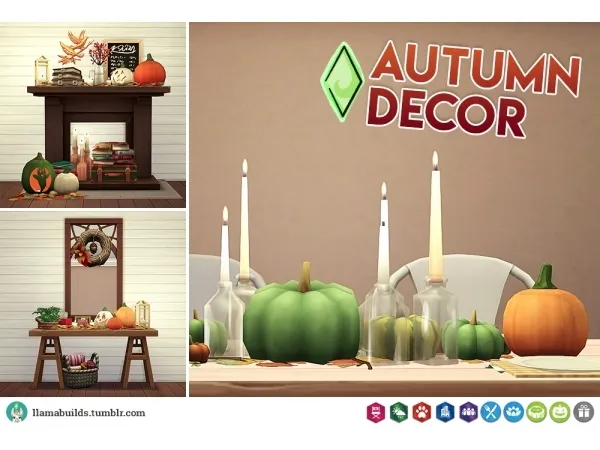 Alpha llamabuilds Autumn Decor Simblreen Gift 1 - The Sims 4 Custom Content