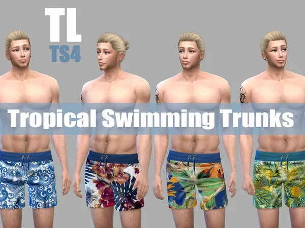 Maxis Match Tropical Swimming Trunks - The Sims 4 Custom Content