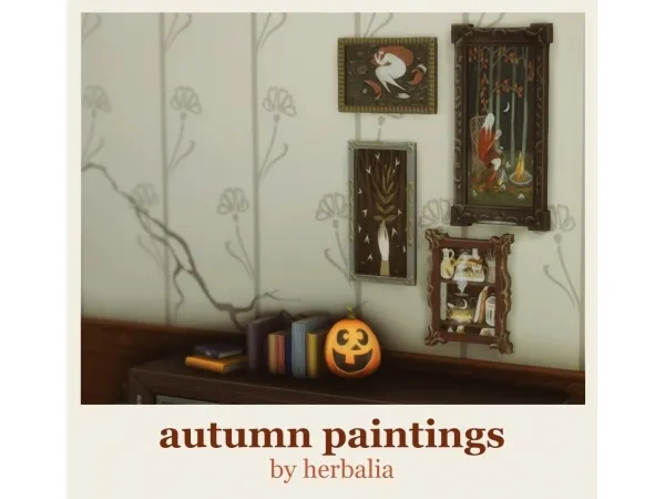 Mix herbalia simblreen day two autumn paintings - The Sims 4 Custom Content