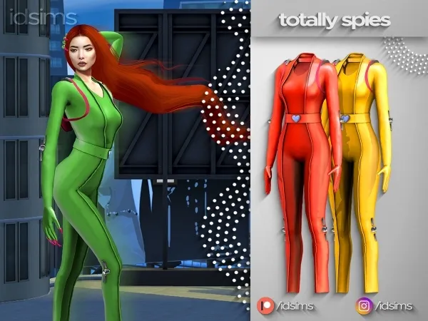 Alpha totally spies costume by polygoncouture - The Sims 4 Custom Content