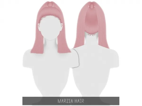 Alpha MARZIA HAIR by simsfinds - The Sims 4 Custom Content