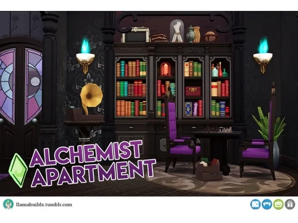 Alpha llamabuilds Dark Alchemist Apartment no - The Sims 4 Custom Content