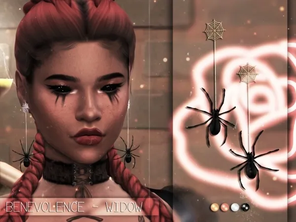 Alpha Widow Earrings by luminescent - The Sims 4 Custom Content