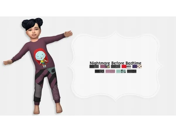 Maxis Match mamabearssims Nightmare Before Bedtime Pajamas - The Sims 4 Custom Content
