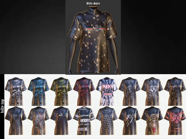 Alpha SlayClassy 109 Billy Oversized shirt - The Sims 4 Custom Content