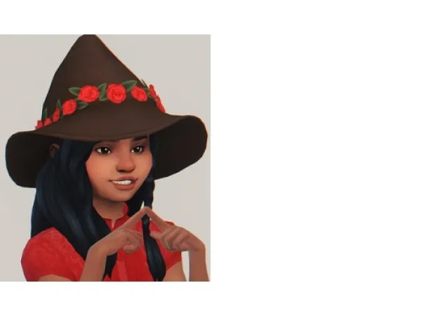 Maxis Match boxofplummies roses witches hat for kids - The Sims 4 Custom Content