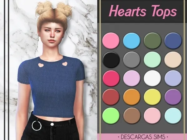 Mix Hearts Tops - The Sims 4 Custom Content