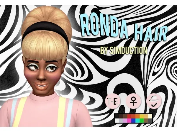Maxis Match Ronda Hair by simduction - The Sims 4 Custom Content