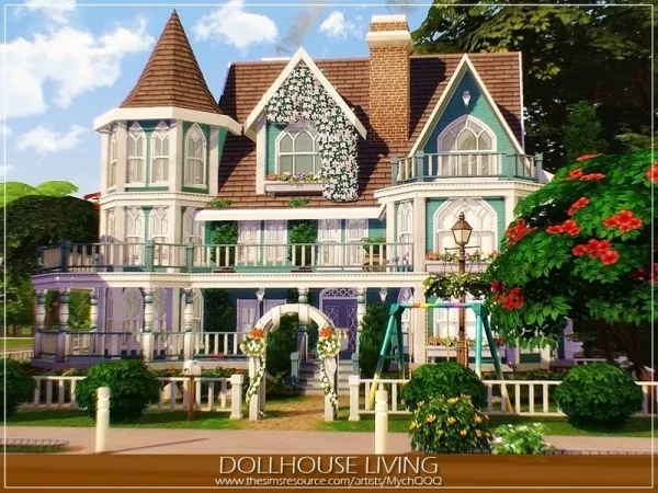 Maxis Match Dollhouse Living by MychQQQ no cc - The Sims 4 Custom Content