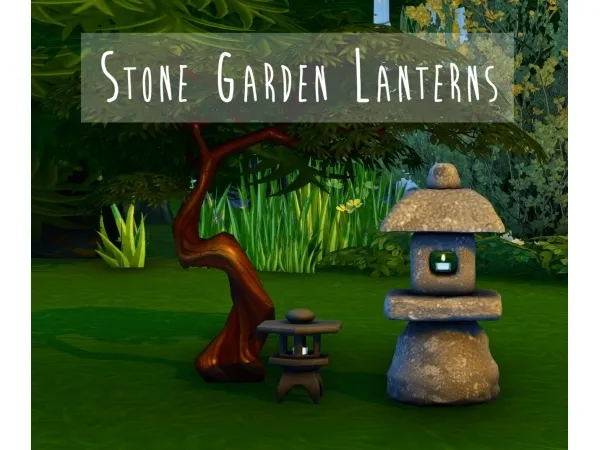 Alpha teanmoon Stone Garden Lanterns - The Sims 4 Custom Content