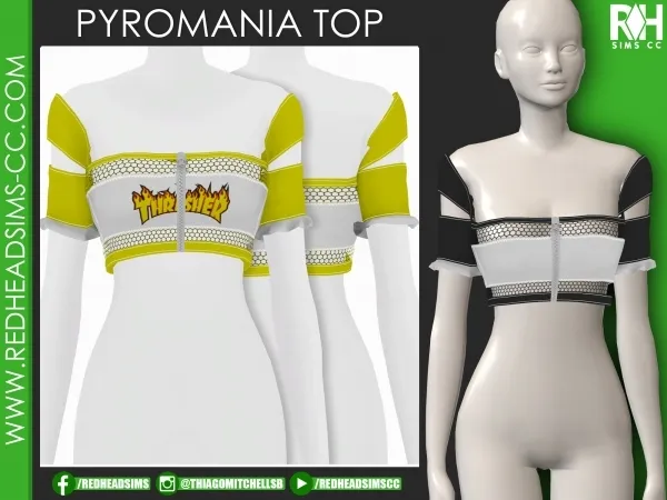 Alpha PYROMANIA TOP - The Sims 4 Custom Content