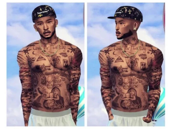 Mix melissasims4me Live for Today Tats - The Sims 4 Custom Content
