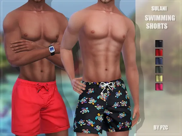 Maxis Match Sulani Swimming Shorts - The Sims 4 Custom Content