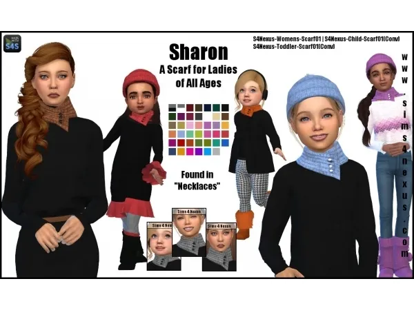 Alpha sims4nexus Sharon A Scarf for Ladies of All Ages - The Sims 4 Custom Content